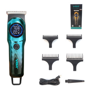 Mens Hair Clipper T-Blade 7000RPM 2 Speed Mini Body LCD Display Professional Hair Trimmer Barber Finishing Machine VGR V-966