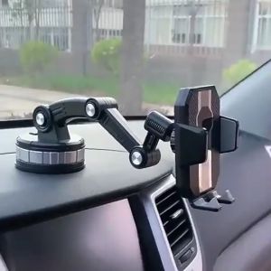 360° Rotating Car Phone Holder Strong Suction Cup Adjustable Mount Heavy Duty Instrument Panel Anti Shaking Fixed Shockproof Truck Stand Universal One-button Pop-up Mobile Phone Holder for Dashboard Windscreen