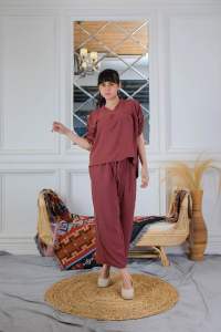 SETELAN WANITA DEWASA LENGAN PENDEK SERUT LD 120 JUMBO KRINGKEL AIR FLOW PREMIUM TERBARU / KULOT