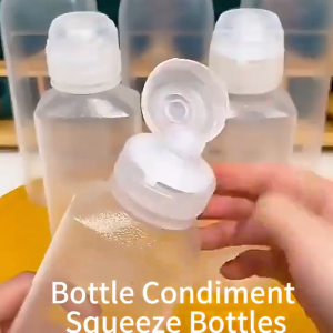 【Leakproof】3PCS 300ml/500ml Plastic Squeeze Bottles Kitchen Transparent Oil Bottle Ketchup Mayonnaise Condiment Container