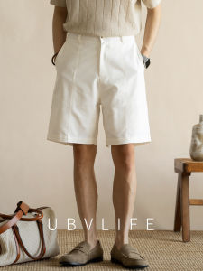 UBV | Men Breathable Linen Cotton Blend Five-minute Shorts