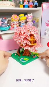 Mainan 2229Pcs Pohon Sakura 3D Puzzle Blok Bangunan Mini Bricks Mainan Anak Perempuan
