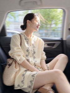 DANTING | Retro Apricot-colored Shirt and Shorts Set for Women Light Luxury Easy-to-match Slimming