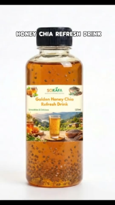 Golden Honey Chia Refresh Drink (120ml) - Natural Honey & Chia Seeds Beverage | Healthy Energy Drink