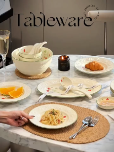 Rice Bowl 2025 New Ceramic Bowl Household Large Soup Bowl Tableware Dishes Plate