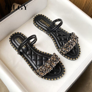 IELGY Sandals 2024 womens flat two-wear fairy style slippers