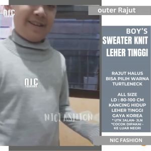 Turtleneck Anak Umur 7 Tahun - Umur 12 Tahun Knit Sweater Teens - NIC Fashion