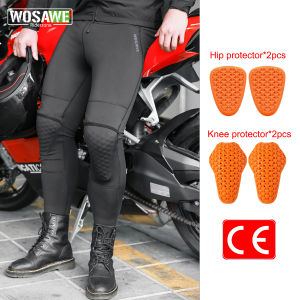 WOSAWE Motorcycle Compression Pants with CE Certified Pads Off-road Motocross Motorbike Riding Breathable Protective Trousers