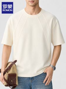 ROMON | Summer Lightweight Fashion Color Block Casual Loose Mens T-Shirt