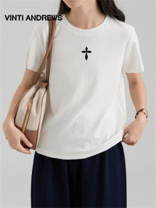 Round Neck Pure Color T-Shirt Summer Fashion Versatile Loose Casual Short Sleeve