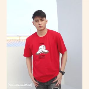 Polo Exchange T Shirt Pria Wanita Casual Distro Katun 24s Sablon Bludru Trust 10148