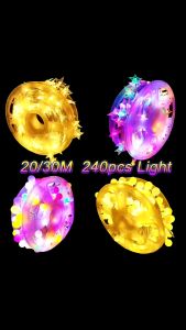 Lampu Natal Hias 240LEDS Lampu Kelap Kelip 50meter Lampu Bintang Outdoor Anti Air Lampu Tumblr with EU Plug