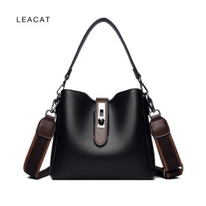 Leacat Women bucket bag Soft PU Leather practical bag Simplicity crossbody bag high-end Crossbody bag
