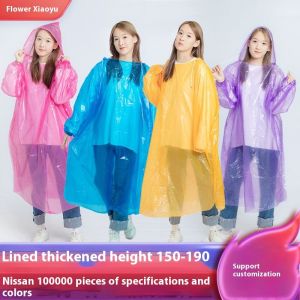 LEBI Disposable Raincoat Full Body One-Piece Transparent Drifting Concert Lengthen and Thicken Portable Adult Poncho