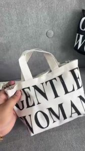 Tas Selempang Wanita Mini Gentle Woman Kanvas | Tas Selempang Wanita Korea Lucu | Tas Mini Import Quality Simple | Tas Wanita MIni Murah | Tas Selempang Wanita OOTD