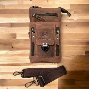 Tas Pinggang hp Selempang tas Kecil Pria 100% Kulit Sapi Aslii - Vio Sling Bag