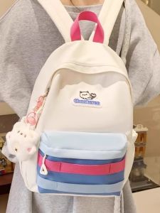 OUDENGPAI | Girls School Bag 2025 New Style Elementary Student Travel Backpack Sweet College Style Medium Waterproof Vertical Square Shape