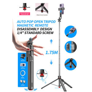 Jumping Selfie Stick Auto Pop Up Tripod magnetic Bluetooth Remote All-in-one Tripods smartphone Holder For Shooting Vlog/Video