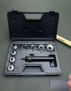 Remax 10PC Interchangeable Hollow Punch Set Heavy-Duty Hollow-Punch Set for Plastic Rubber and Leather Cutting with Storage Box (LOCAL STOCK)