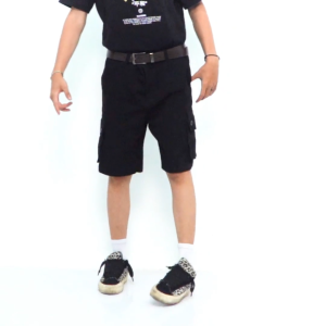 KUZI PROJECT - Celana Cargo Pendek - Falta - Black - Cargo Pants - Reguler fit