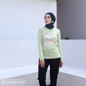 Kaos Wanita Slimfit Spandex "Phone Is Locked Kiss Me To Unlock" Lengan Panjang Modis & Unik - 10160