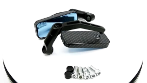 พร้อมส่ง กระจกมอเตอร์ไซค์ กระจกขา  สีเคฟล่า /สีดำ การปรับหลายมุม วิสัยทัศน์ สำหรับรถมอเตอร์ไซค์ แข็งแรงและทนทาน ราคาถูก