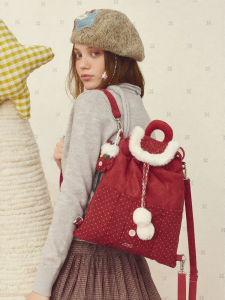 VANWALK | Vintage Polka Dot Fur Backpack