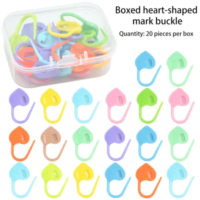 20Pcs/Box Mix Color Knitting Crochet Locking Stitch Markers and 9cm Plastic Safety Pins Durability and Fashion Knitting Crochet