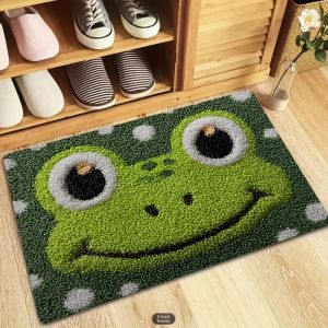 Thảm Chùi Chân Mềm Hình Ếch Hoạt Hình VIKAMA Thảm Chào Mừng Để Trang Trí Nhà Cửa Thảm Polyester Cho Phòng Khách Phòng Ngủ Nhà Bếp - Phong Cách Hiện Đại