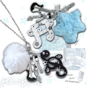 Y2K Retro Music Element Lanyard Keychain Ball Bag Charm Cool Subculture Atmosphere Spicy Girl Vintage Style Accessory