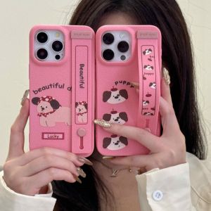 💯【Phone Case】+FREE Shipping 💯 New Cartoon Happy Puppy Lychee Patterned Wristband Shockproof Phone Case For IPhone 12 13 14 15 16 Pro Max Back Cover