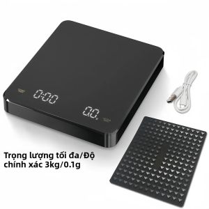 Cân Điện Tử Pha Cà Phê Chính Xác Cao 3kg/5kg Với Màn Hình LED Đế Chống Thấm Nước Chức Năng Hẹn Giờ USB Phụ Kiện Pha Cà Phê Chuyên Nghiệp Tại Nhà