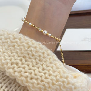 Starfish Collection Pearl Bracelet Womens Elegant Stylish Commute French Layering Bracelet New 2025 Fashion Jewelry Accessory