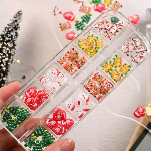30/36/50/60Pcs 3D Christmas Nail Art Charms Lovely Santa Claus Elk Snowman Xmas Tree Bell Nail Art Decorations DIY Nail Supplies