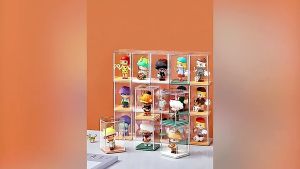 Mini Figure Acrylic Case Transparent Small Action Display Stand Doll Storage Box Toys Car Cabinet