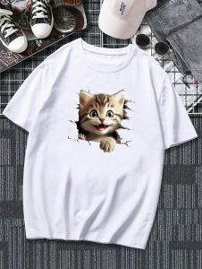 KAOS OBLONG DEWASA CEWEK SABLON DIGITAL PRINT DTF BERKUALITAS/KUCING 3 DIMENSI