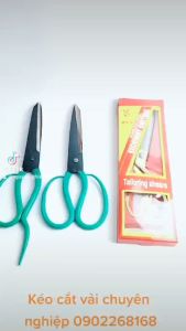 Kéo cắt vải chuyên nghiệp thép nhíp rèn thủ công liền khối cán phủ sơn