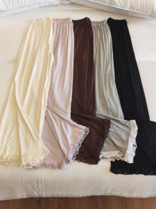 Thanh Lịch Modal Đồ Ngủ Quần Dành Cho Nữ Giữa Eo Ren Viền Home Quần Tây Dòng Mỏng Mùa Hè Bộ Sưu Tập Lớp Đế Màu Nguyên Chất