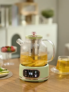 1000ml Health Pot Electric Kettle with Strainer & Base Multifunctional 12H Heat Preservation Reservation Function Portable Multi Cooker Tea Dessert Cooker 550W