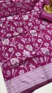 [Pre Order]Soft Lichi Silk Saree (Normal / Ready To Wear) ~ Delivery Lead Time : 10 days