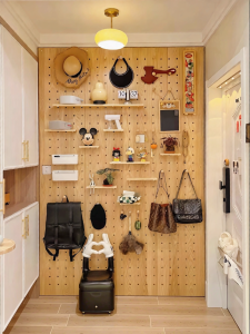 BEIQIVI | Custom Upgrade Wooden Hole Board Shelf for Entryway