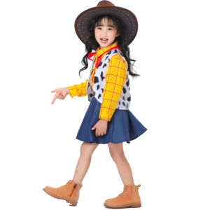 Betterservice Disneys Toy Story Woody Costume for girls Halloween Carnival Party Girls Dress Stage Performance Fancy Dress Kids toys Gift
