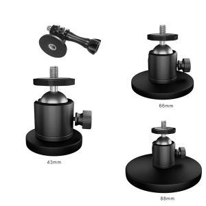 Magnetic Action Camera Suction Cup Mount Bracket with 1/4" Screw Ballhead for Gopro Insta360 DJI Smartphone Fill Light Stand