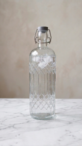 1.2 L Glass Bottle with Swing Lid and Embossed Design