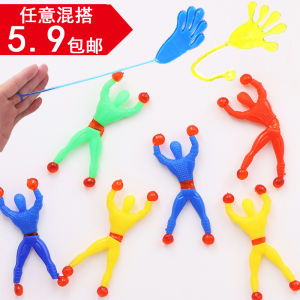 Spiderman Wall Climbing Toy Sticker Boys Playtime Stress Relief Gag Gift Creative Toy Flip Flop Climb Wall Stick to Hands