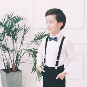 SALANGHANDA Suspender For Kids Child Strap Clip Bow Tie Performance Set Elastic Straps Adjustable For 1-10 Years Old