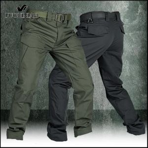 FUGUINIAO กางเกงขายาวยุทธวิธีกลางแจ้งสำหรับผู้ชาย ทหารสวมกางเกงขายาว Windproof Cargo การฝึกอบรมกองทัพ