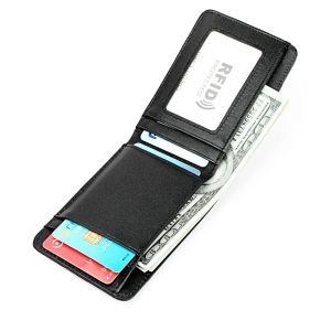 RFID Blocking Genuine Leather Short Man Wallet Mini Women Money Bag Cowhide Mens Credit Card Holder Small Purse For Male
