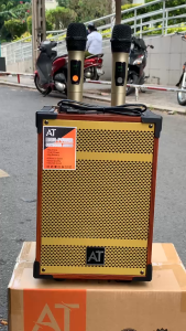 NEW 2025 | Loa Karaoke Di Động AT 09 Bass 20cm Kèm 2 Micro Không Dây Chỉnh Âm Thanh Hát Cực Hay