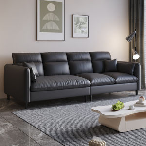 Economic Nordic Style Cotton Linen Fabric Sofa Three-Seater Straight Row Living Room Furniture Government Subsidy Small Apartment